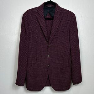 Vintage By Vitale Barberis Canonico Saks Fifth Avenue Men's Burgundy Blazer 38 R